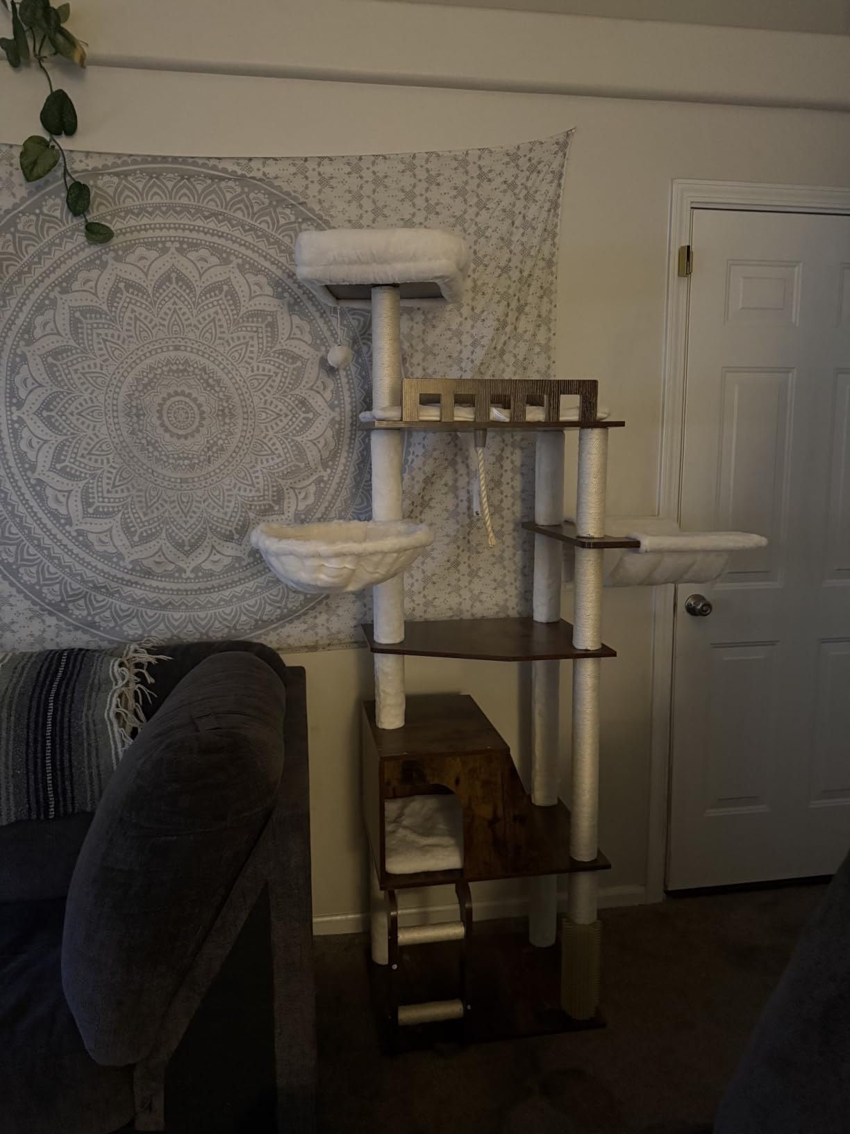 Hey-brother Wooden Cat Tree, Furniture Tower with Large Platforms, MPJ121SR customer photo 2