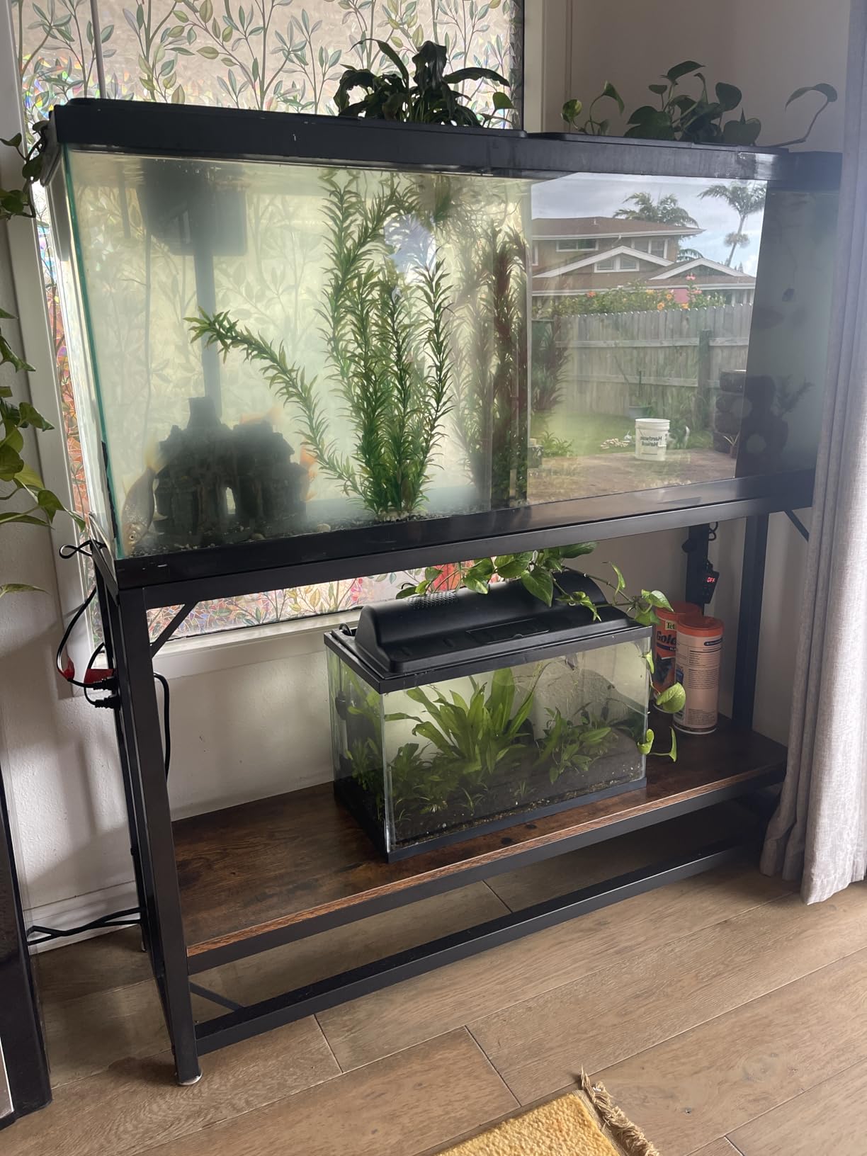 METYERRY 55 Gallon Fish Tank Stand with Power Outlet,Adjustable Shelf customer photo 1
