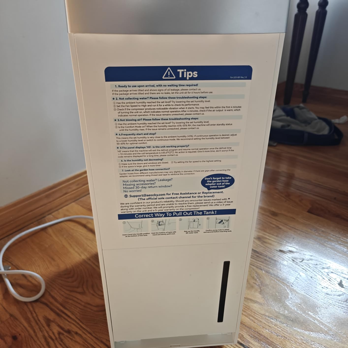 AEOCKY Dehumidifier with Pump Up to 16.5ft Energy Star Most Efficient 2025 customer photo 1