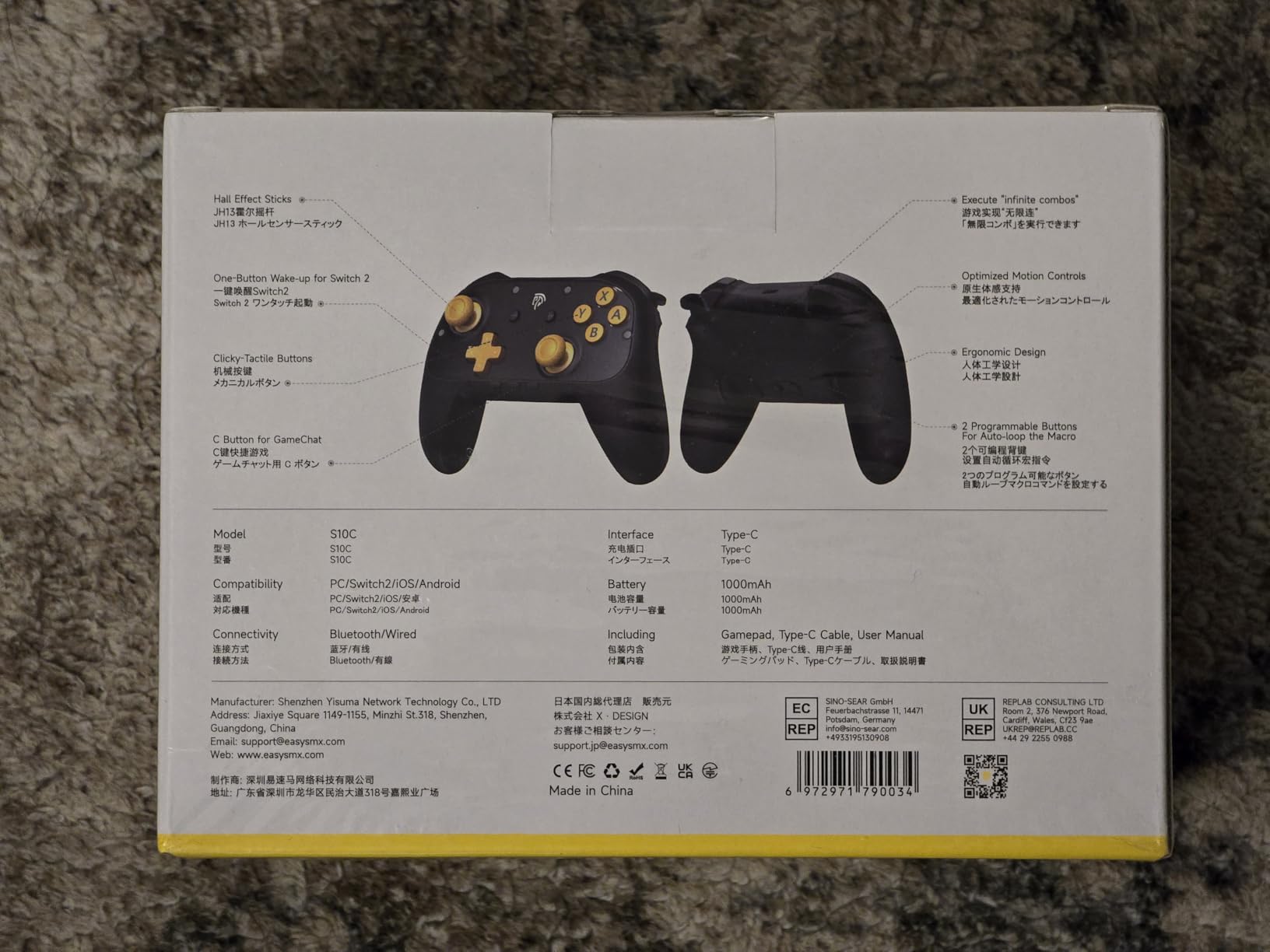 EasySMX S10C Switch 2 Pro Controller with Instant Wake-Up, Hall Effect Joysticks, HD Rumble, Motion Control, 2 Back Buttons, Turbo, C Buttons, for Switch 2/Switch/PC/iOS/Android customer photo 2