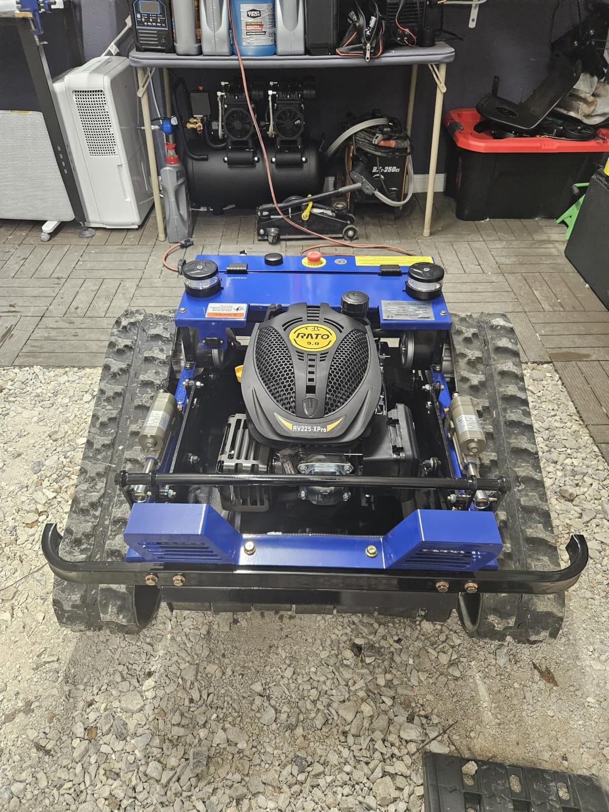 Remote Control Lawn Mower–700m Range, Hybrid Gas-Electric Power, Track Design, All-Terrain, Adjustable Cutting Height (0.79-5.9 inches) customer photo 2
