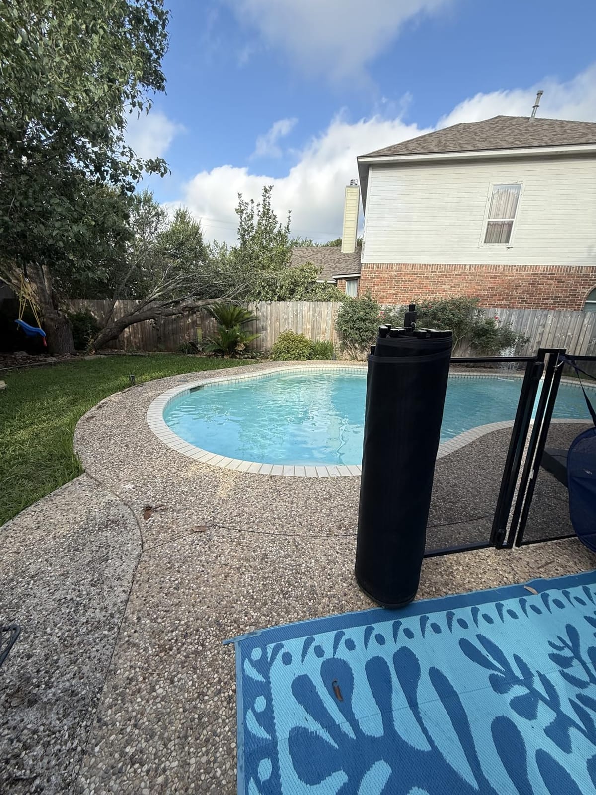 4×48FT Pool Fence, 350gsm Teslin Mesh Pool Safety Fence, Black customer photo 2