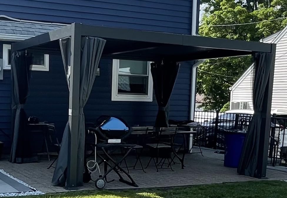 Pergola 10'x12' with Thick Aluminum Frame, Adjustable Roof for All Weather customer photo 2