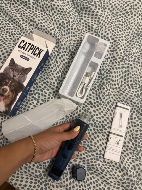 CATPICK 7-Speed Quiet Dog & Cat Nail Grinder with 360° LED for Thick Nails customer photo 2