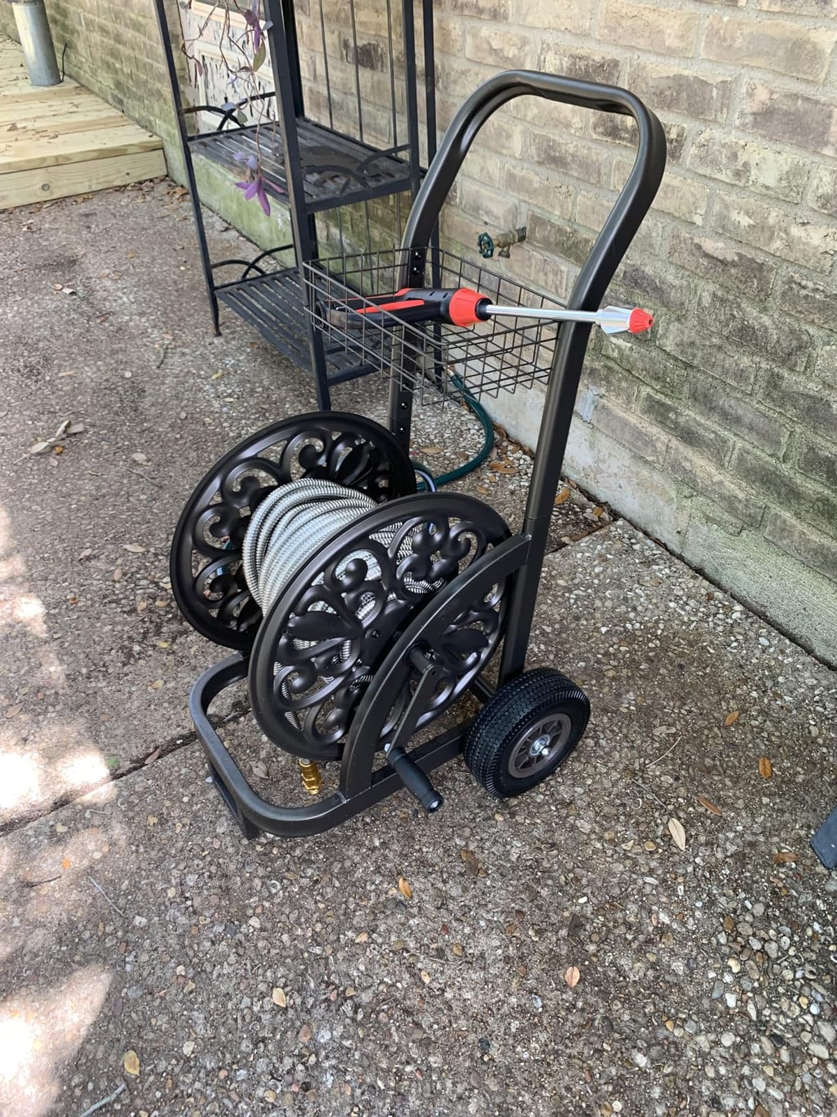 GOFORWILD Heavy Duty Steel Garden Hose Reel Cart with Wheels customer photo 1
