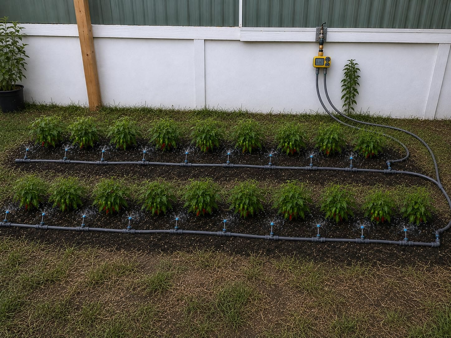 150FT Drip Irrigation System Kit with 2 Zone Water Timer for Garden customer photo 2