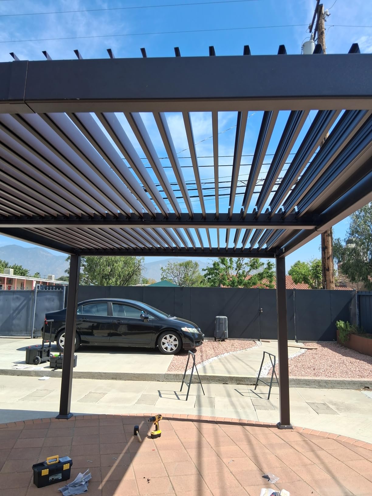 PURPLE LEAF Outdoor Louvered Pergola 10' x 12' Aluminum with LED Bronze customer photo 2