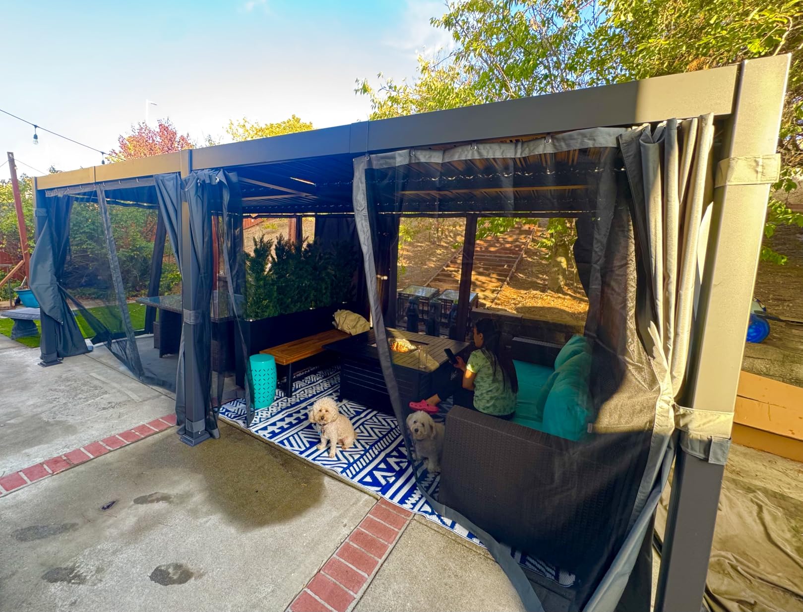 Airwire 12'x20' Louvered Pergola Aluminum Frame Gray customer photo 2