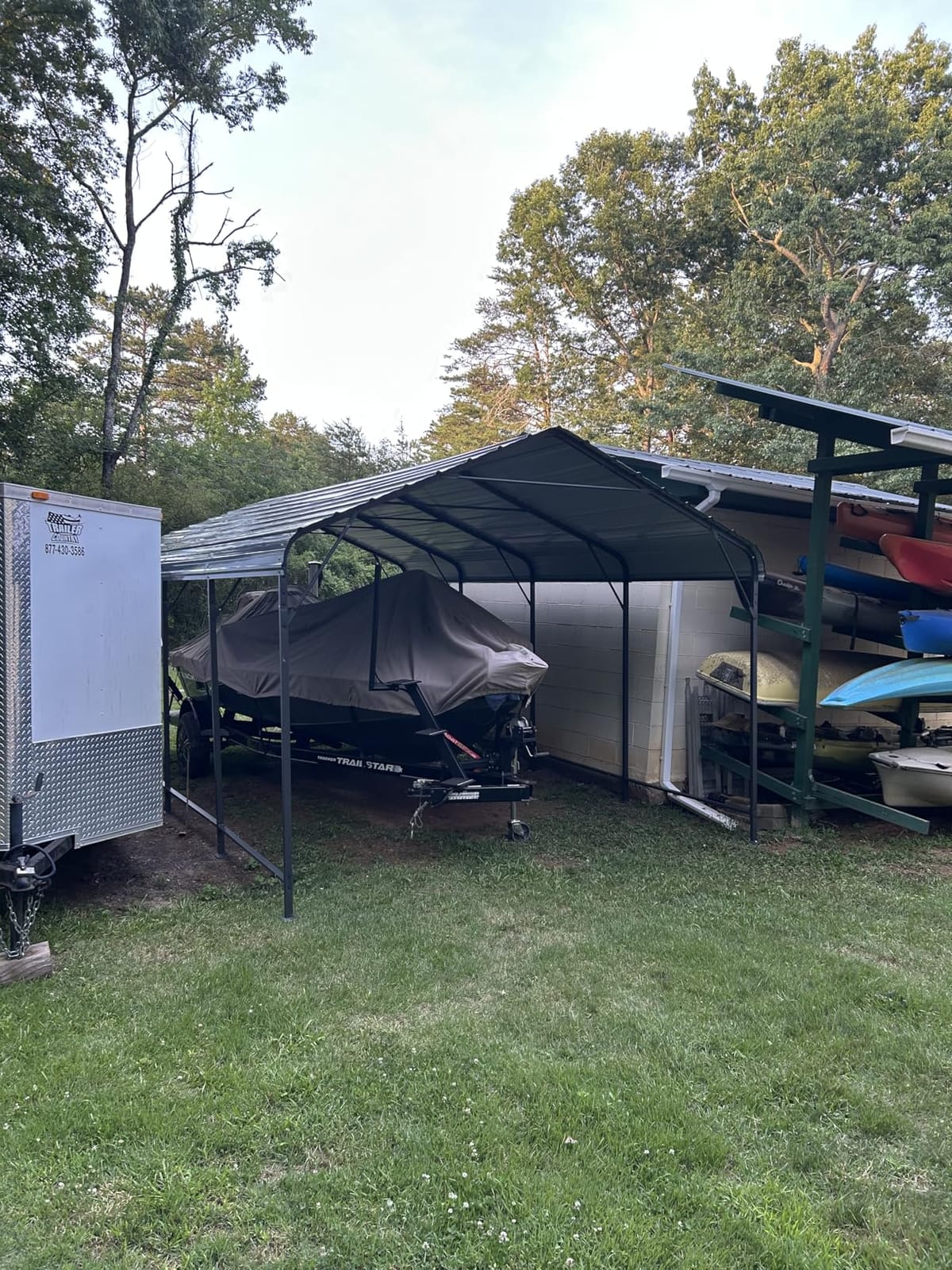 Shintenchi 12x20 FT Metal Carport, Oversized Carport Garage with Enhanced Base, Outdoor Galvanized Car Shelter, Heavy Duty Carports Canopy, for Car, Boats and Tractors, Grey customer photo 2