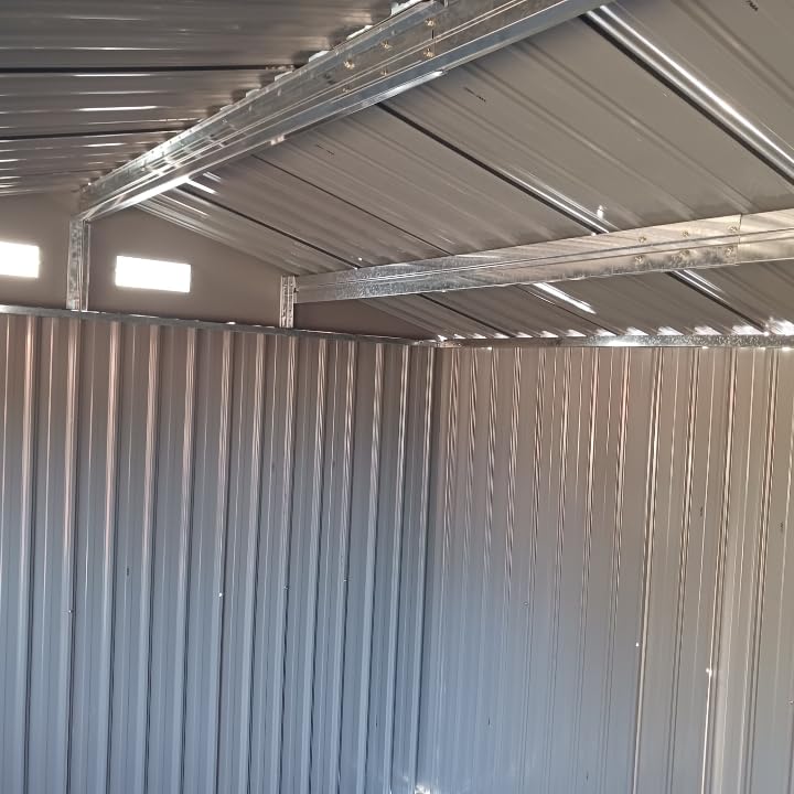 IRONCK 8x6FT Outdoor Storage Shed with Clear Window, Outdoor Shed, Brown customer photo 1