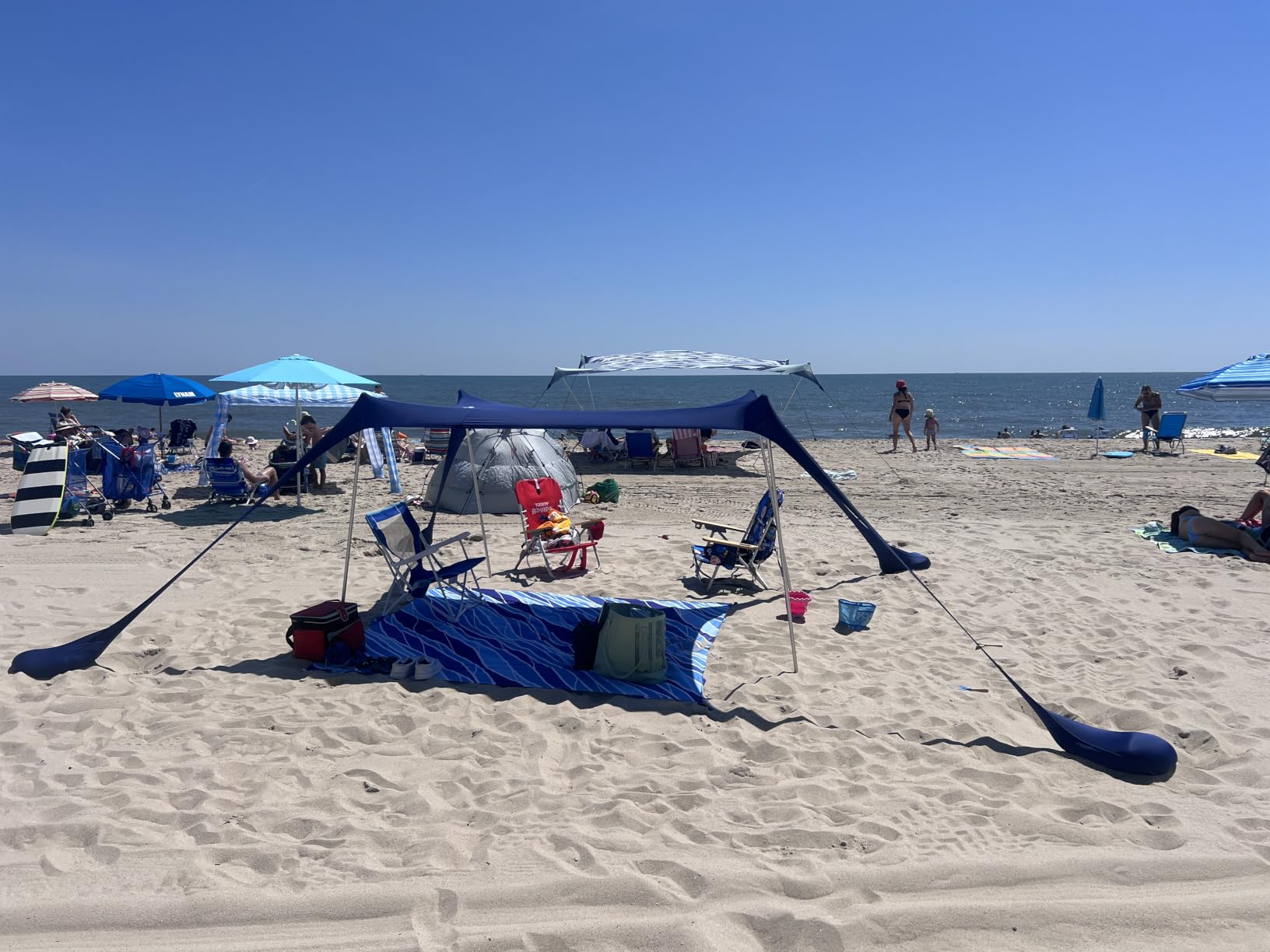 SUN NINJA Beach Tent Sun Shelter, Beach Shade Canopy with UPF50+ Protection customer photo 1