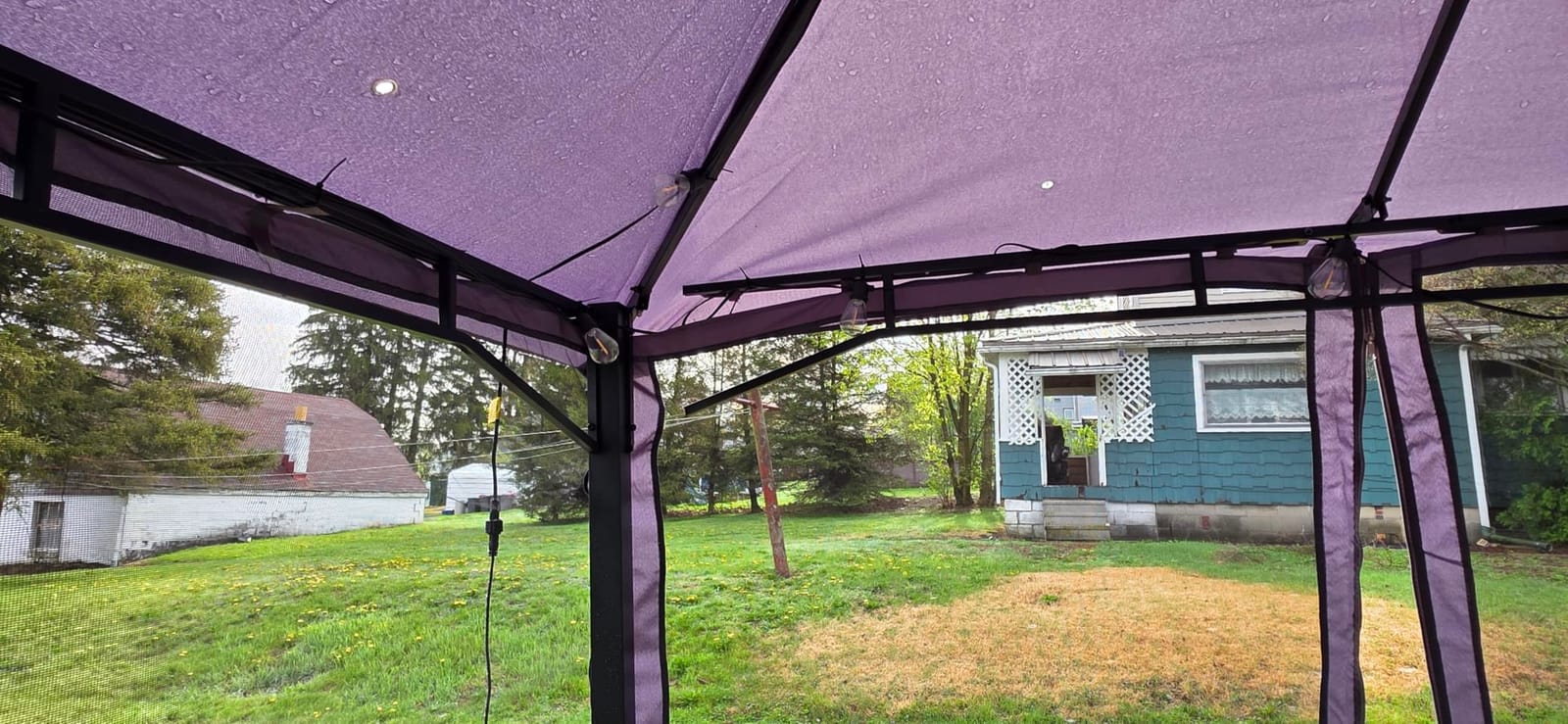 Aoxun 12x10 Outdoor Gazebo with Mosquito Netting & Double Roof, Gray customer photo 2