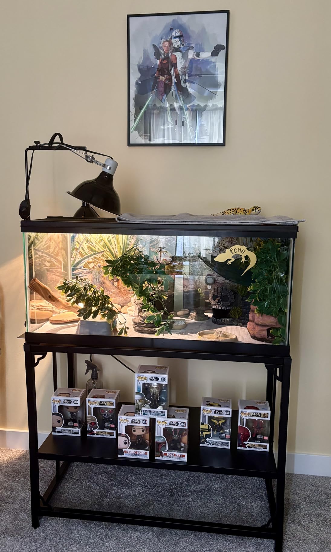 TOCRETOARE Fish Tank Stand 55-75 Gallon, Metal Aquarium Stand, 48.5