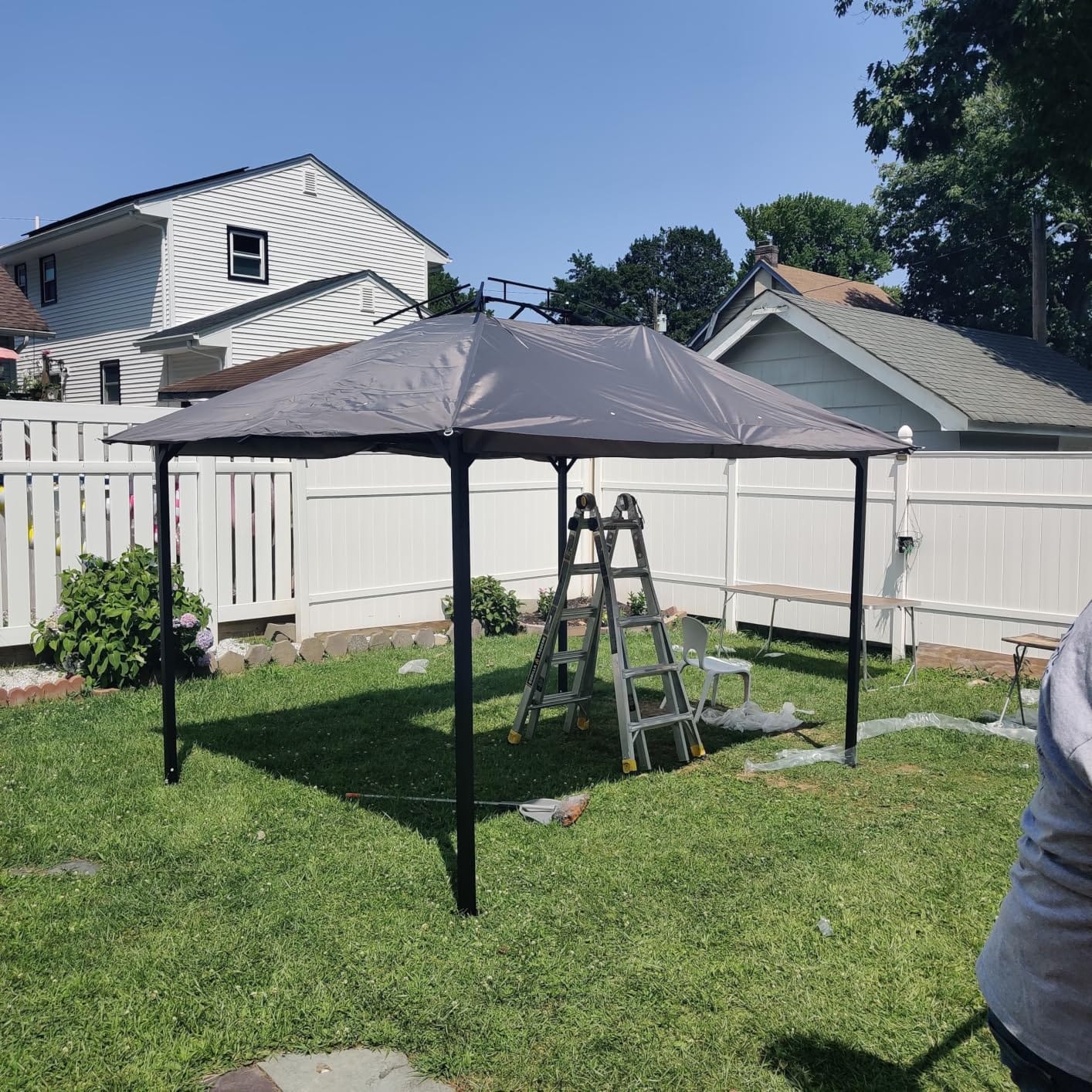 Aoxun Outdoor Gazebo Canopy with Netting and Curtains 12'x10' customer photo 1