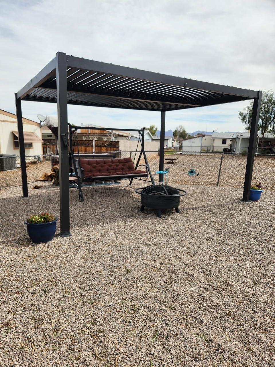 Aoxun Louvered Pergola 16x10, 3.8