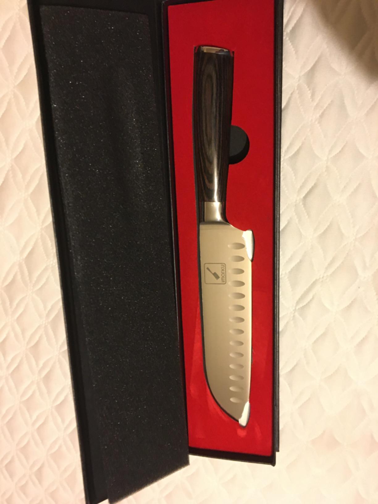 imarku Santoku Knife 5 Inch, Ultra Sharp Chef Knife with Pakkawood Handle customer photo 2