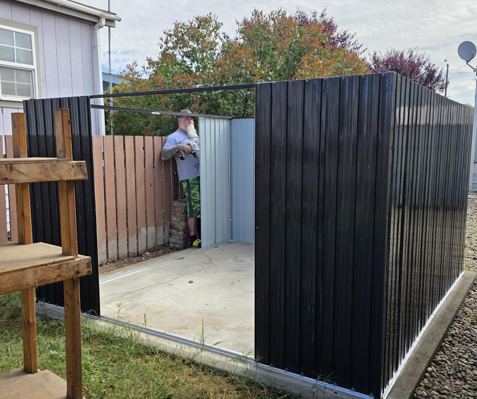 UDPATIO Outdoor Storage Shed 5x3 FT, Garden Resin Shed with Floor, Grey customer photo 1