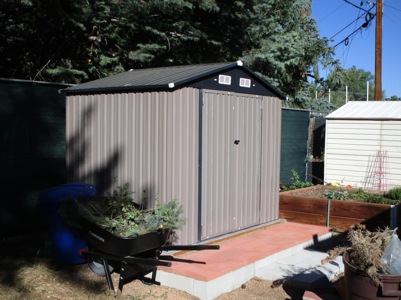 Aoxun 4x6 FT Lean to Shed for Backyard,Brown customer photo 2