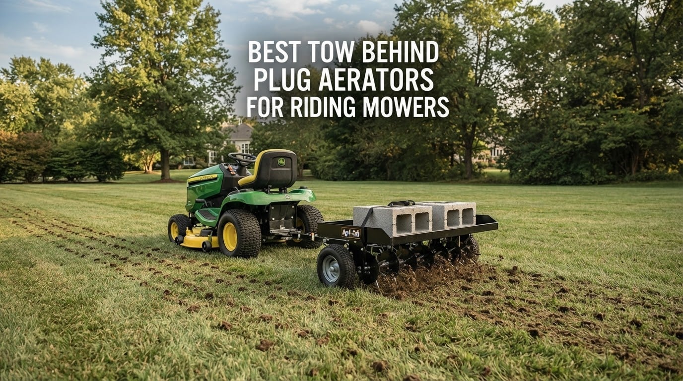 best tow behind plug aerators for riding mowers