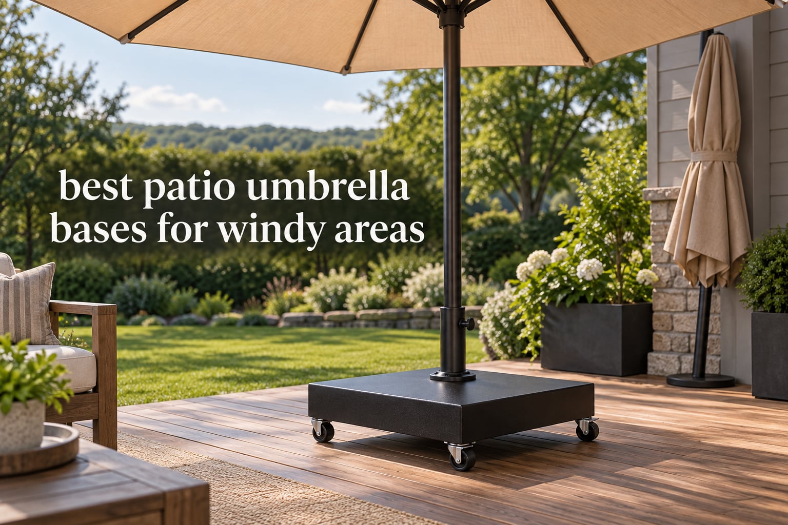 best patio umbrella bases for windy areas