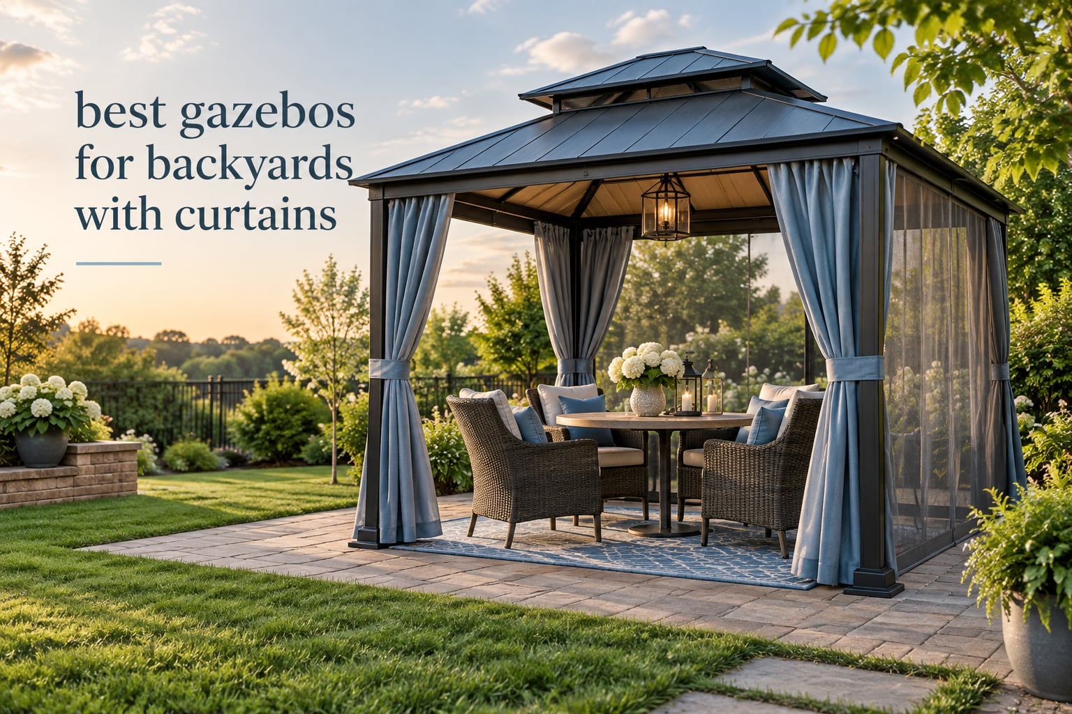 best gazebos for backyards with curtains